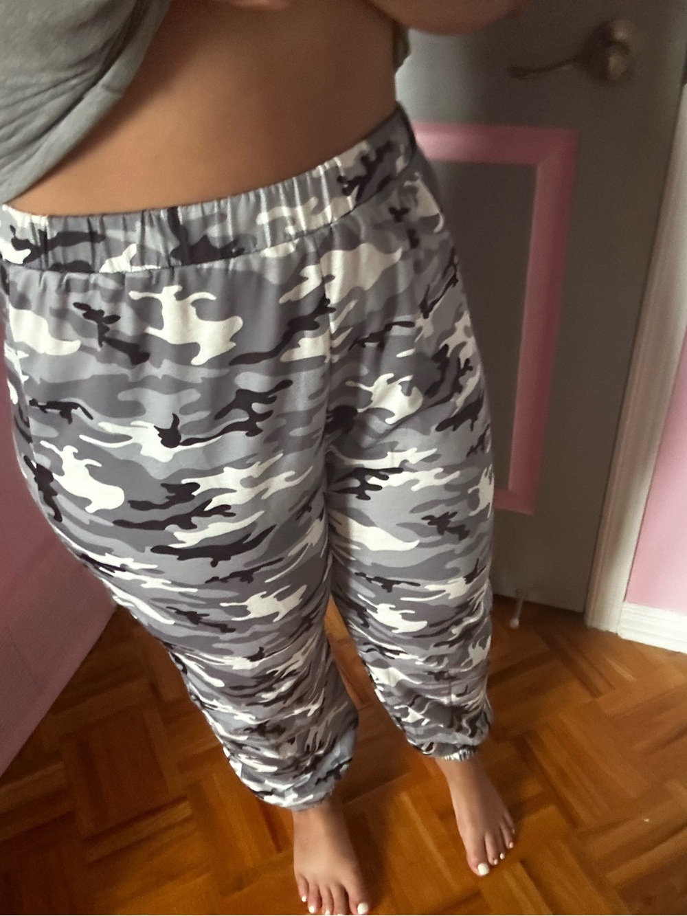 SHEIN Gray Camo Jogger Pants